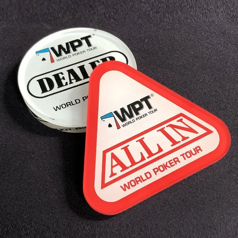 

Acrylic Dealer Poker Button for WPT Professional Texas Hold'em Dealer Button with All-in Blind Markers Small Big Blind Casino