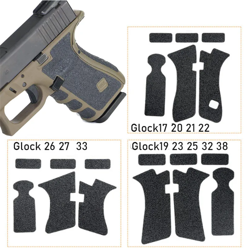 Rubber Texture Grip Non-slip Wrap Tape Glove for Glock 17 19 23 38  26 43  48 Holster 9mm Pistol Gun Magazine Accessories Black