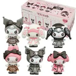 Sanrio Figures Kawaii Kuromi My Melody Action Figure Mines Lolita Housemaid Style Mini Gifts Model decora giocattolo per bambini