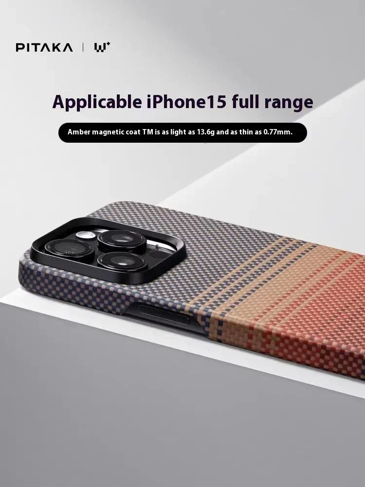 PITAKA Phone Case iPhone15 16 Pro Max Case Woven Kevlar Carbon Fibre Cover Magsafe Wireless Charging iPhone16 Pro Cover Gifts