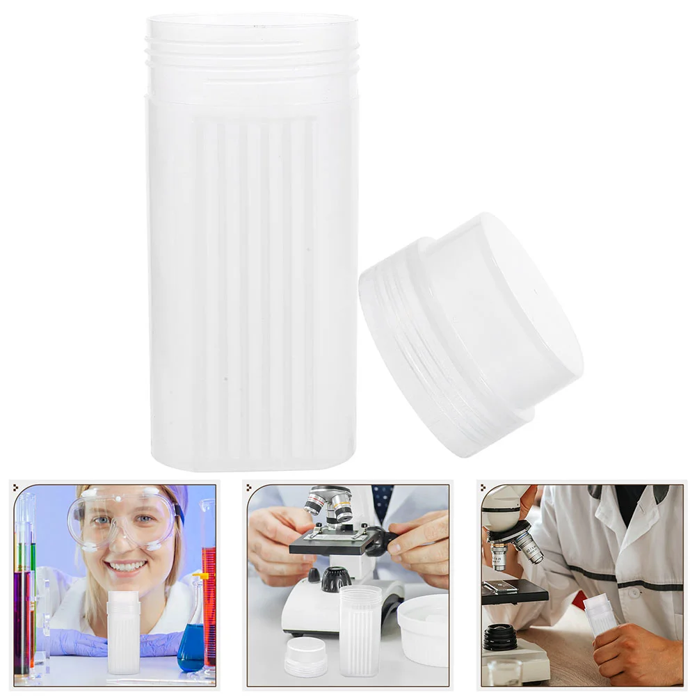 2 Pcs Microscope Slide Jar Plastic Staining Specimen Slides Container Lab for Supplies Slideshow Jars