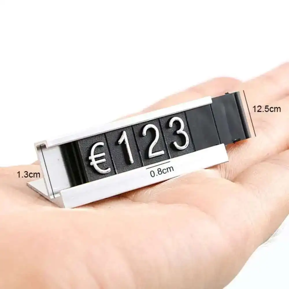 Aluminum Frame Jewelry Numeral Pricing Cube Sign Adjustable Number Price Display Counter Stand Tag Label Set For Retail Shop - Image 4