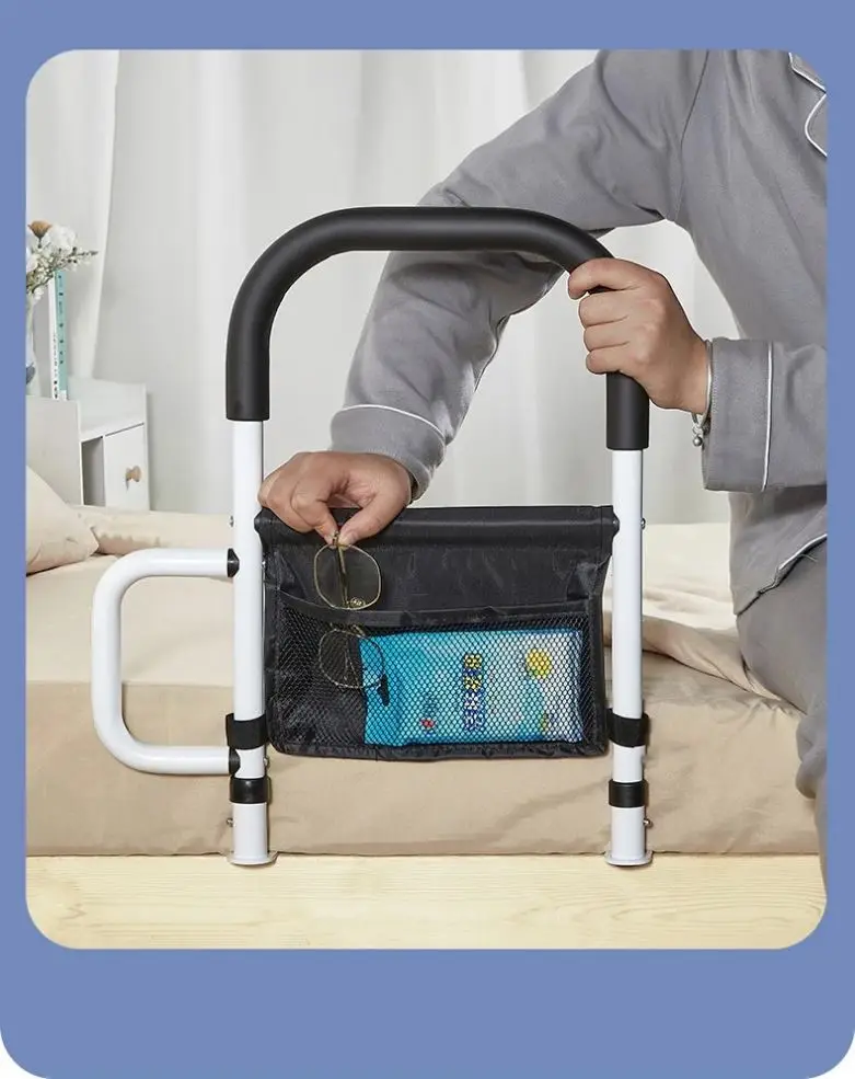 قضبان سرير معدنية حديثة لكبار السن للنساء الحوامل سميكة خالية من اللكمات قضبان سرير واسعة حاجز حماية للسرير بسيط للمستشفيات #3