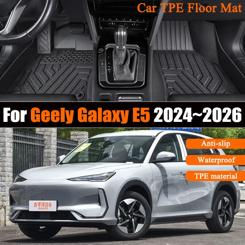 

TPE Car Floor Mat For Geely EX5 For Galaxy E5 2024 2025 2026 2027-IN Luxury Waterproof Carpet Foot Full Pad Cover Accessories