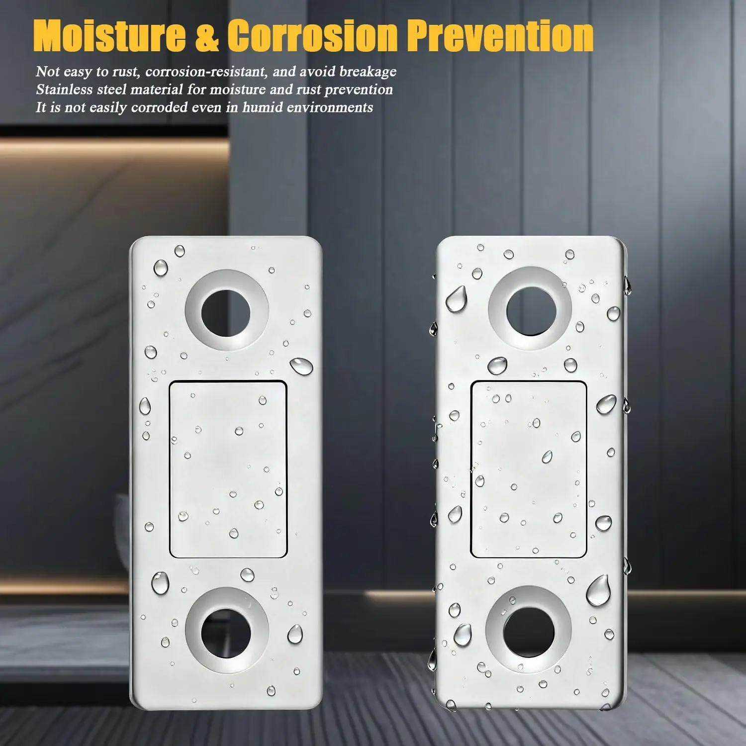 4-piece of magnetic cabinet door locks，adhesive drawer magnets keep closed，stainless steel cabinet door locks，easy to install