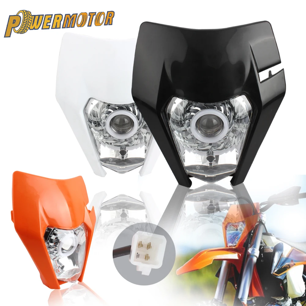オートバイ用ledヘッドライトプレートktmexcxcsxexcfxcwsxf125〜500-2018-2023スーパーモタードエンデューロモトクロスヘッドライト