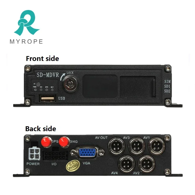 เครื่องบันทึกวิดีโอ MDVR 4 ช่อง พร้อมกล้องติดตาม GPS รองรับ 3G 4G พร้อมเซ็นเซอร์วัดระดับน้ำมันเชื้อเพลิงสำหรับรถยนต์