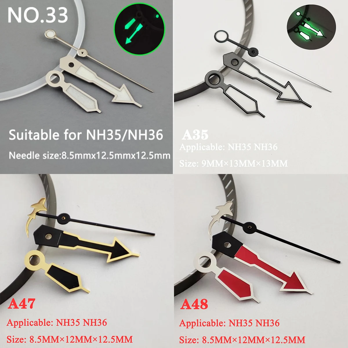 nh35 hands nh35 Watch hands nh36 hands pointer nh35 watch parts skx007 hands nh35 dial luminous hands NH35 movement hands