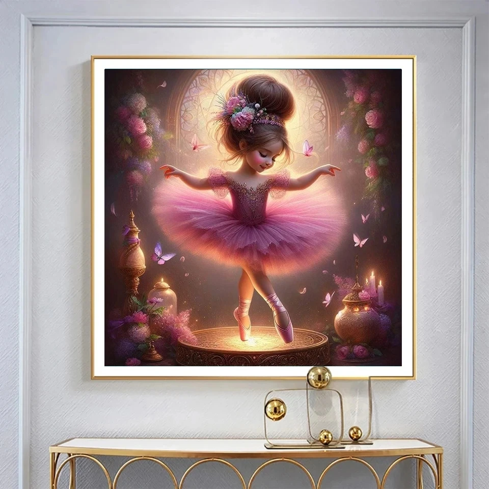 5D DIY الماس اللوحة فتاة الرقص الباليه عبر غرزة التطريز عشاق الرقص كامل مربع فسيفساء الكرتون ديكور المنزل