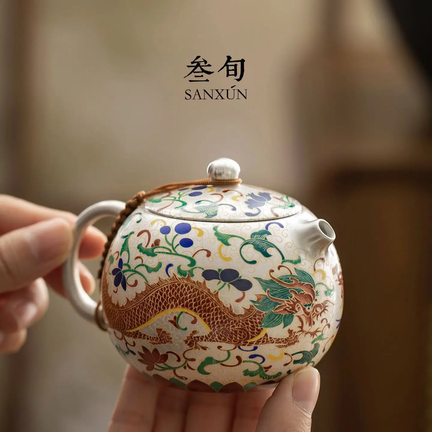 Thirty-Year-Old Gilded Silver Dragon And Phoenix Cup Teapot Tea Set Box For Teachers Housewarming Retirement Wedding Birthday