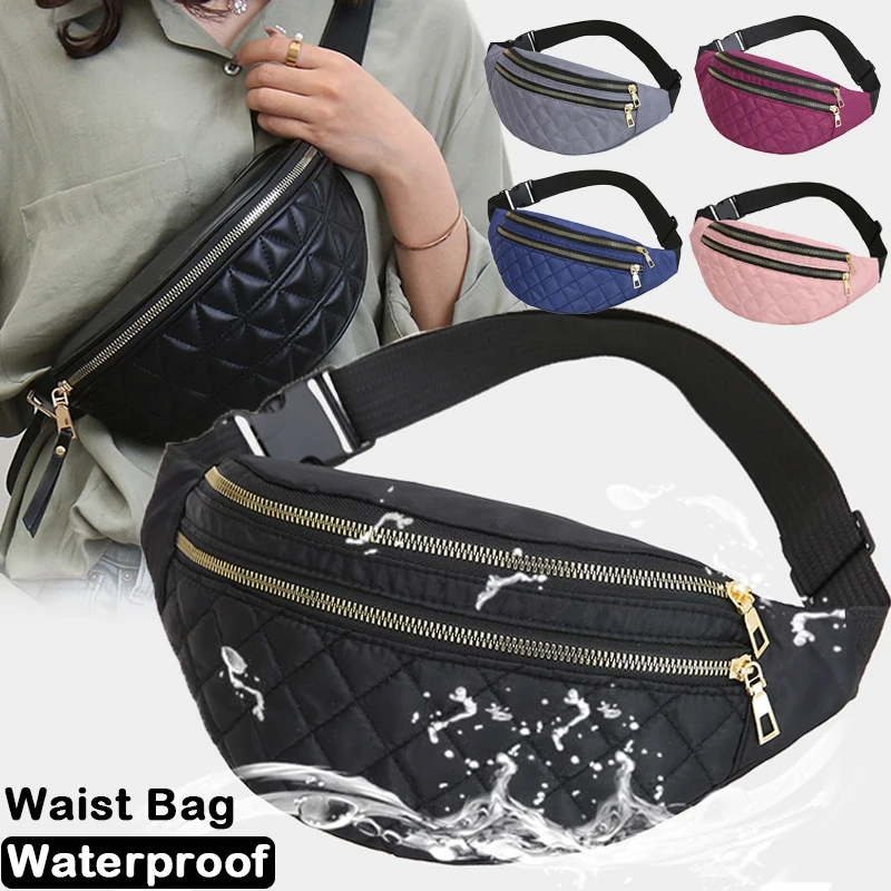 

Waist Bag Women Men Waterproof Pocket Fashion Casual Chest Handbag Unisex Sports Travel Purse Plaid Waist Pack Belly Bags Case