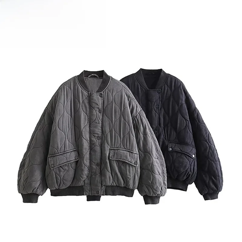 

JNLEAOG повседневная модная хлопковая куртка, свободная женская одежда для пилота oulder, уличная одежда, длинная све, обычная длина