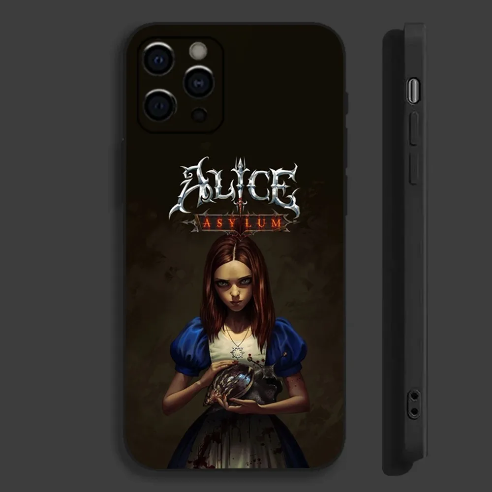 A-Alice-e M-Madness Returns Game Phone Case For Apple iPhone 15,14,13,12,11,Pro,X,XS,Max,XR,Plus,Mini Soft Black Cover