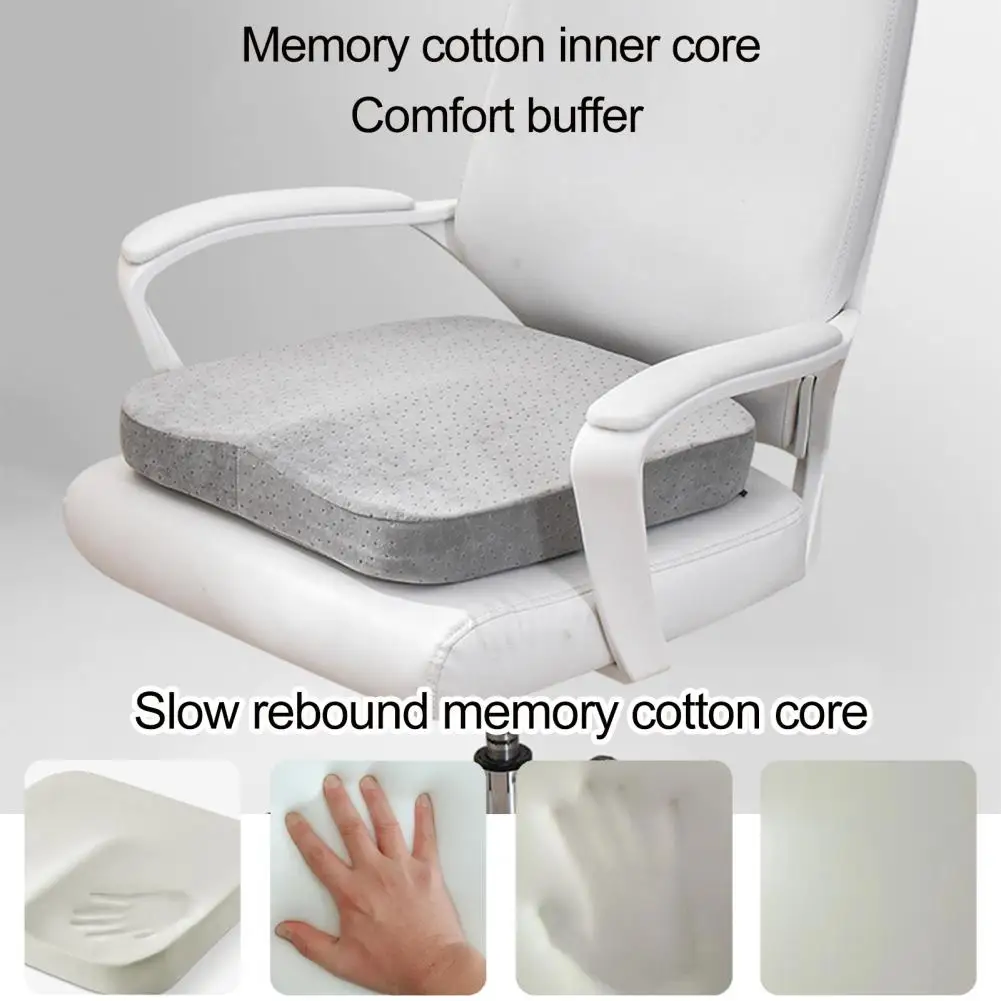 Buttock Discomfort Cushion Memory Foam Office Chair Cushion for Long Sitting Hours Non-slip Seat Pad for Sciatica for Students