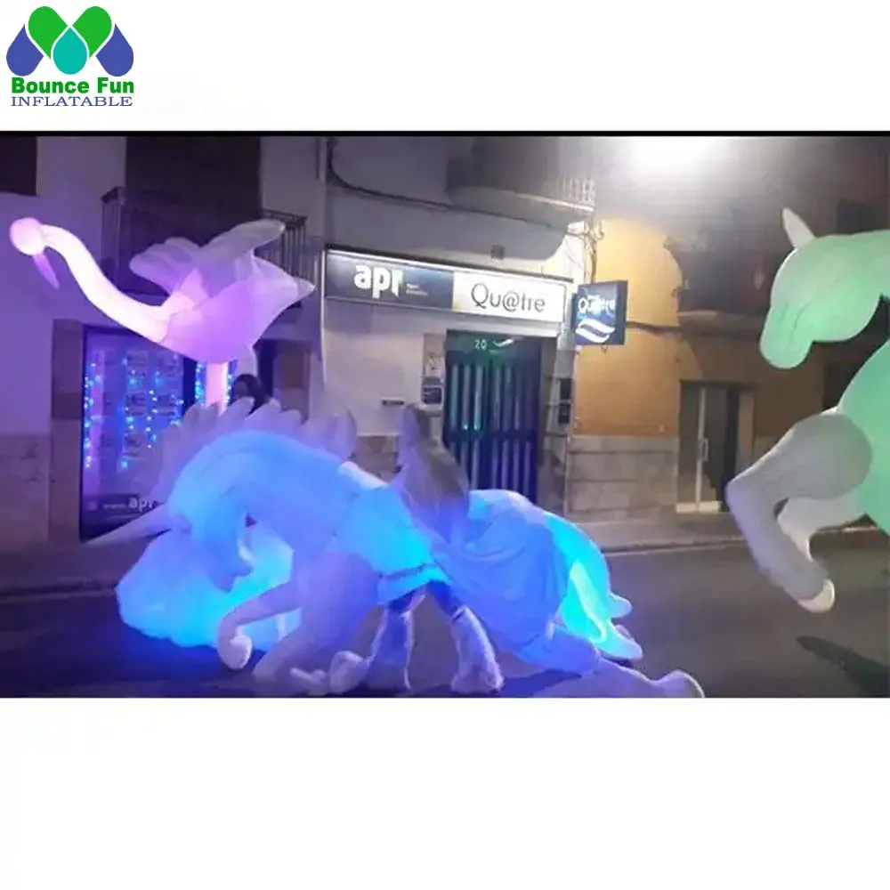 Customized Lighting Adults Walking Inflatable Unicorn Horse Costume Funny Blow Up Xmas Costume For Carnival Parade Performance