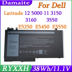 RYXXH 11.1V 38Wh Laptop Battery For Dell Latitude E5250 E5450 E5550 12 5000 11 3150 3160 3550 Series Notebook 9P4D2