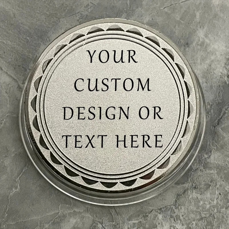 Pièce commémorative vierge gravée au Laser, 50mm, personnalisable, avec impression colorée, cadeau personnalisé, cadeaux créatifs, vente en gros