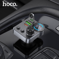 HOCO 48W Dual Port USB A QC3.0 Car Bluetooth FM Tramsmitter Wireless Handfree Adapter in Car For Music Audio PD30W USB C Charger