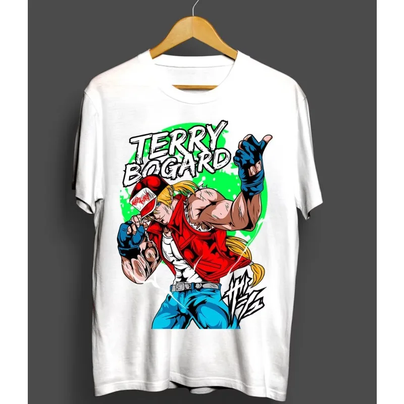 Trends Summer Cosplay Neutral Black and White Terry Bogard Fatal Fury King of Fighters T-Shirt Anime Funny Gift Shirt All Sizes