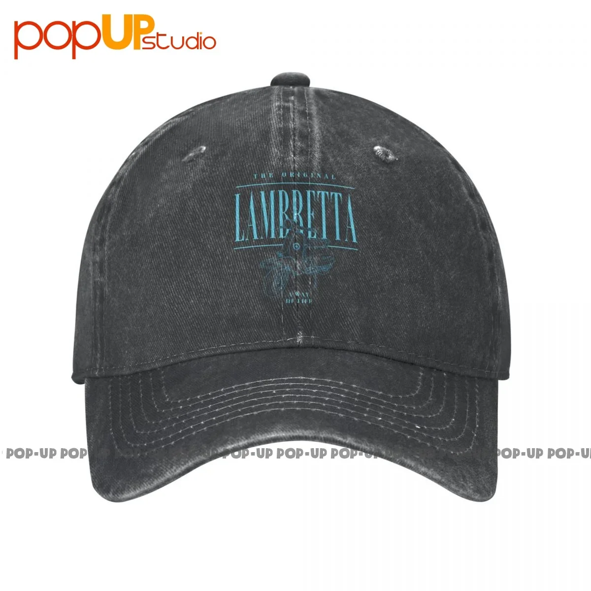 Lambretta Artwork Scooter Retro Mod Carnaby Casual Washed Denim Baseball Cap Trucker Hats Unique High Quality