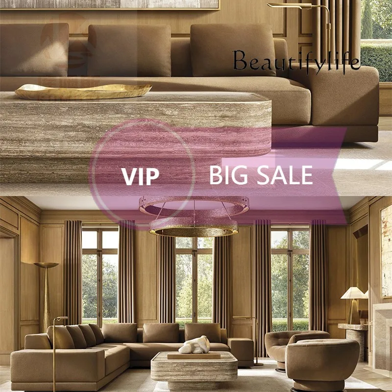 Nl Nordic Style Simple Round Living Room Coffee Table Designer Size Flat Living Room Travertine Marble Coffee Table