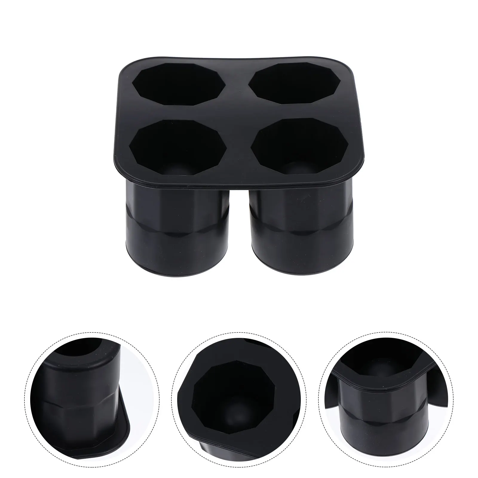 

1pc Cylindrical Spirit 4 Holes Silicone Wine Glass Mold Practical Cup Mold Durable Easy Demold Jewelry Accessories Black