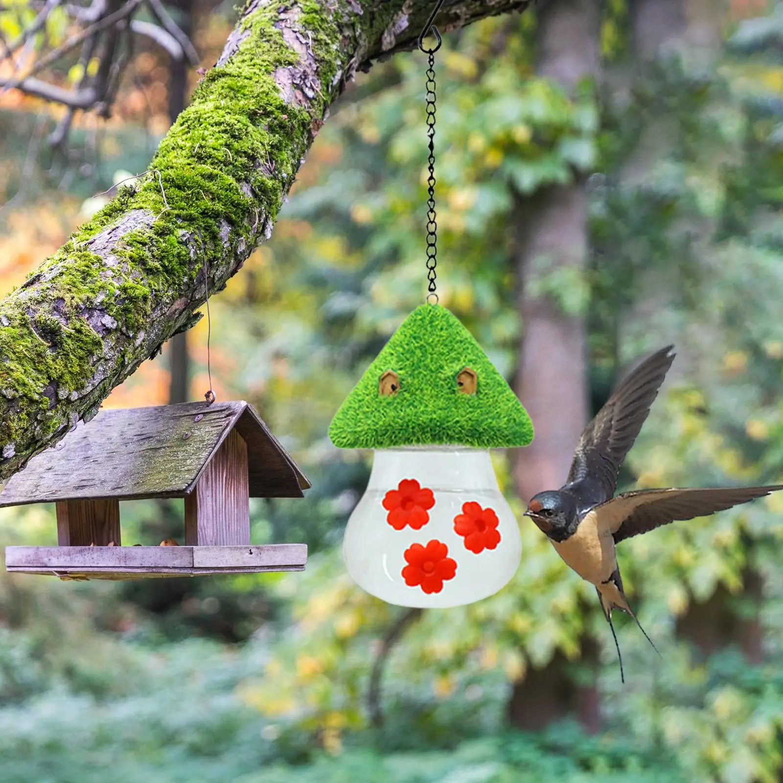 

Hummingbird Feeder 3 Petals Water Spout Cute Bird Water Dispenser for Outdoors