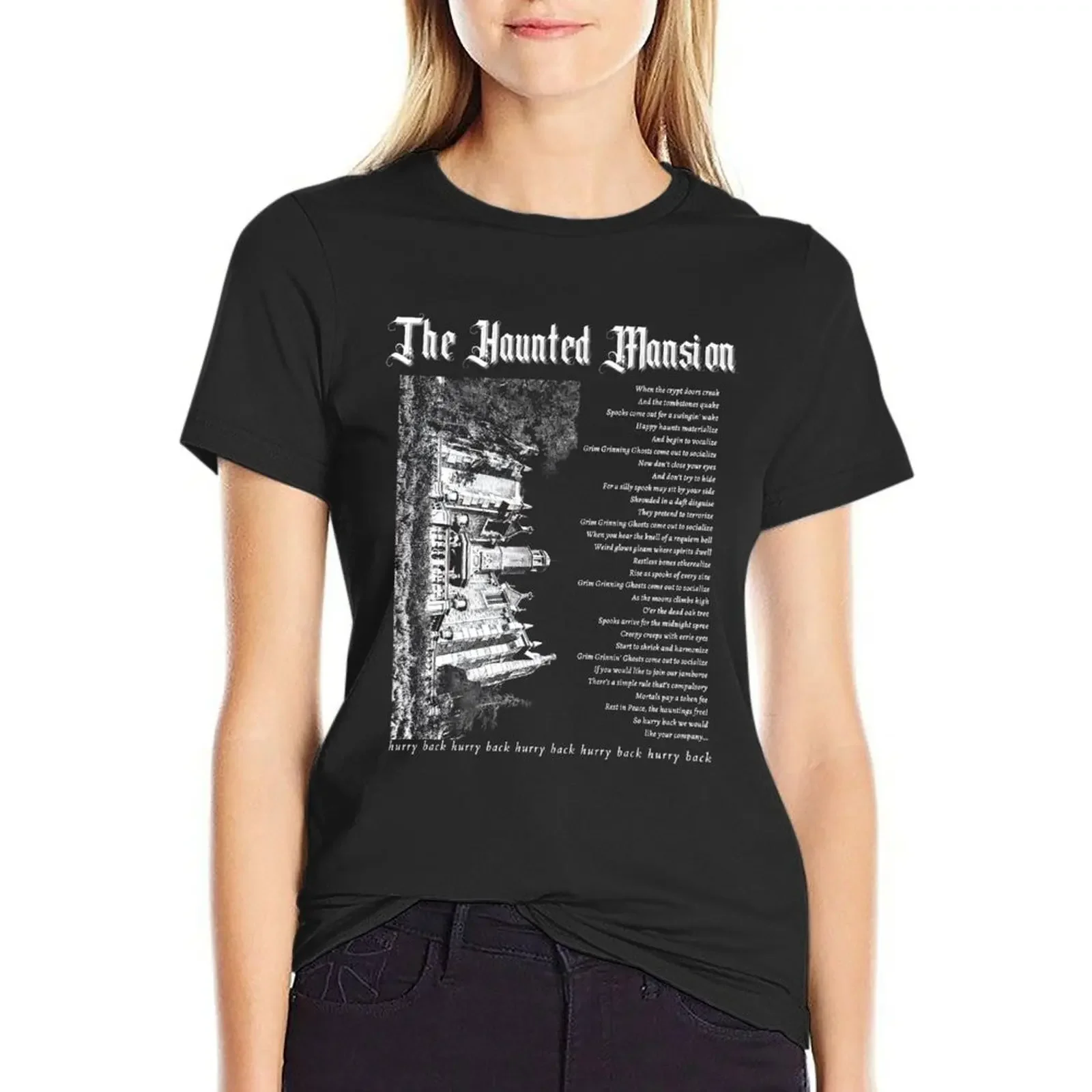 The Haunted Mansion Retro T-Shirt hippie clothes Female clothing funny T-shirt Women