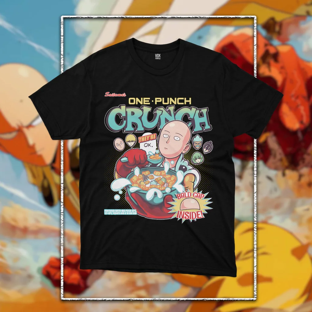 

ONE PUNCH CEREAL unisex Anime cotton shirt outdoor recreation tee