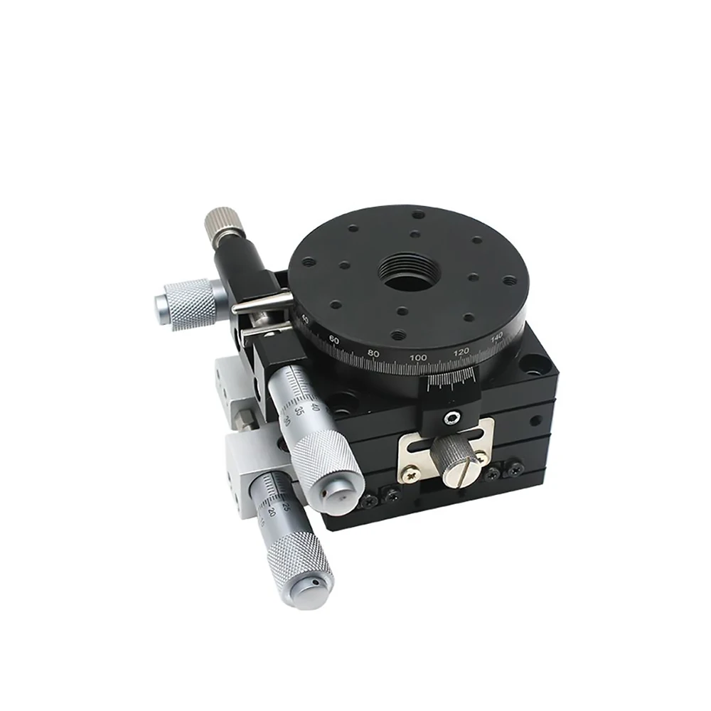 XYR Axis 60mm LSP60-LM High Precision Micrometer Manual Trimming Platform Translation Table and Rotary Table Cross Rail