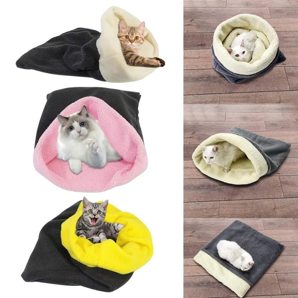 Comfortable Pet Snuggle Sack Cat Sleeping Bag Winter Cotton Sleeping Bag Nest Thickened Pet Supplies Cat Bed Cave