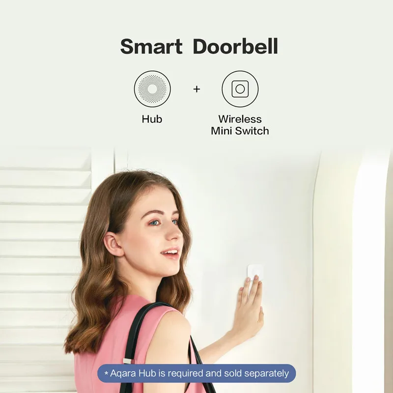 Aqara Sensor Smart Wireless Mini Switch Sleutel Zigbee Verbinding Op Afstand Één Sleutel Bedieningsknop Thuis Beveiliging Mihome Homekit