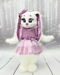 New Adult Halloween Christmas Cute Hare Rabbit Mascotte Fancy Cartoon Mascot Costume Plush Fancy Dress Mascot Costume