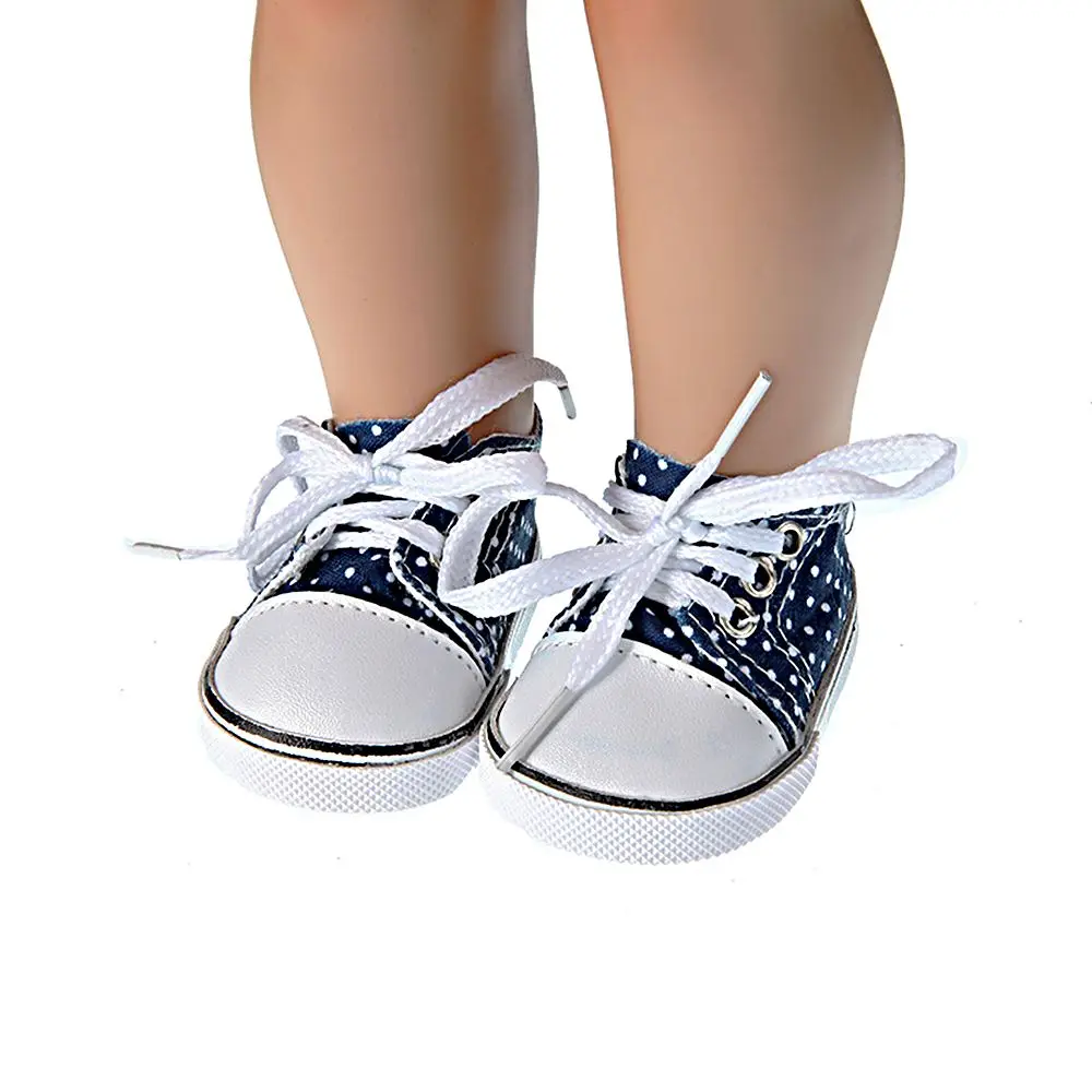 7cm Handmade 18 Inches Doll Toys Wave point Shoes Doll Shoes Doll Accessories Canvas Shoes