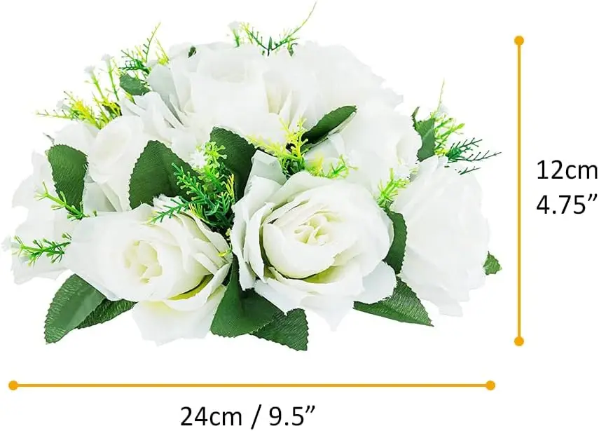 10Pcs Artificial Flower Ball Arrangement, 9.5