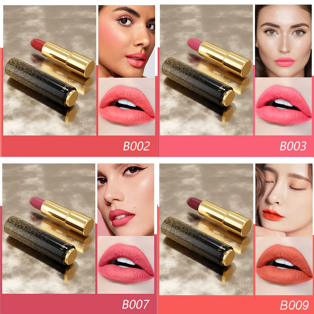 

4 Colors Matte Lipstick Set Waterproof and Long Lasting Velvet Lipstick Kit Smooth Velvet Lipstick