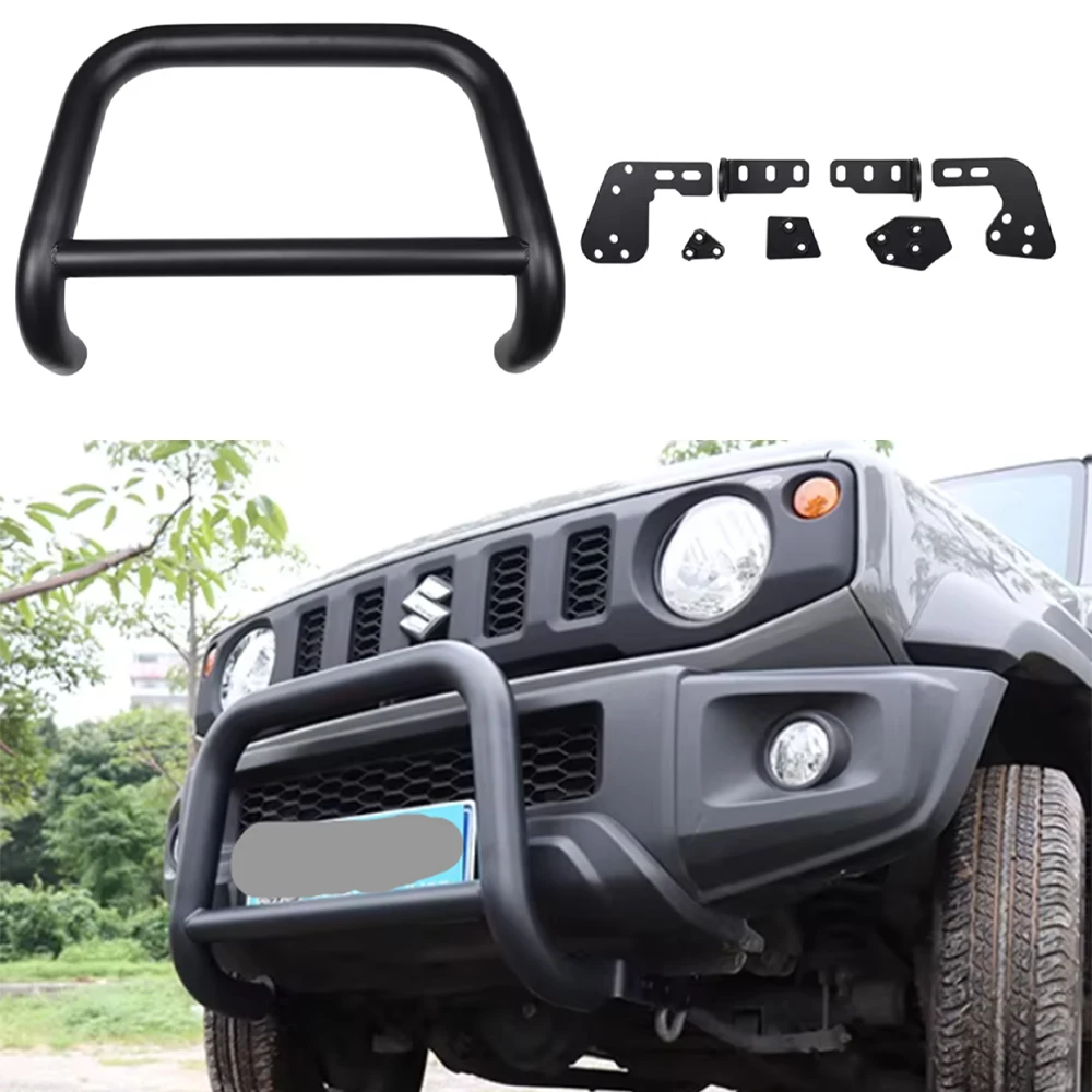 Front Bumper Guard Bull Bar for Suzuki Jimny 2019-2026 JB74, Heavy Duty Iron Construction, Matte Black Powder Coated JMN096 SXMA