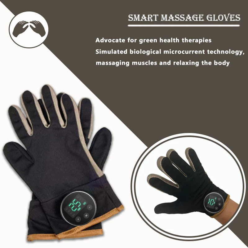 One Pair EMS Electric Massage Gloves Electroacupuncture Stimulation Conductive Therapy Gloves for Hand Massager Beauty Treatment