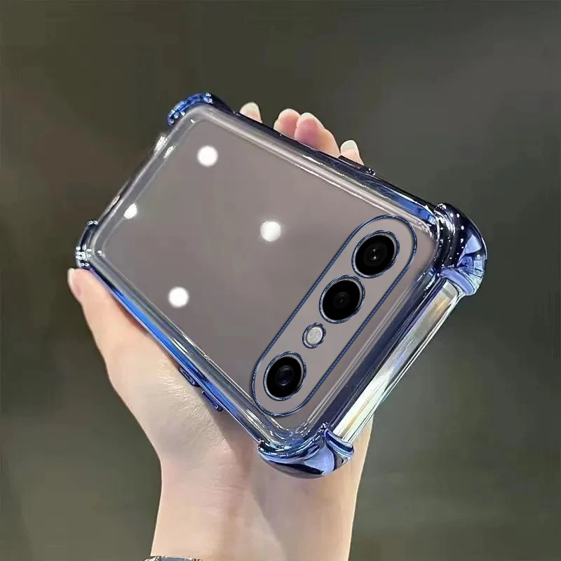Biruiqu For VIVO X300 FE Transparent Full-Coverage Electroplated Shockproof Soft Silicone Premium Airbag Phone Case view 2