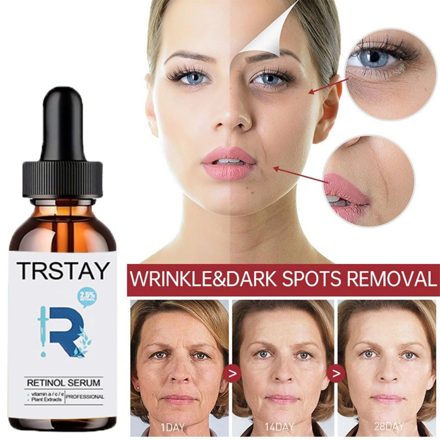 Wrinkles Remover Face Serum Anti Aging Essence Moisturizing Brighten Nourish Fade Fine Lines Repair Facial Tightening Skin Care