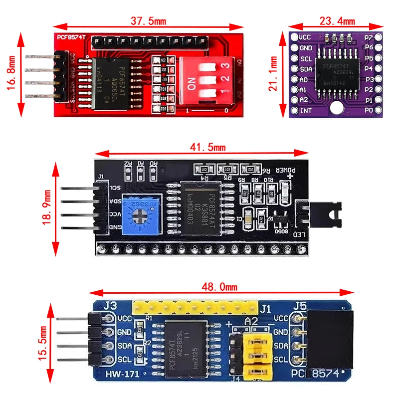 PCF8574 PCF8574T I/O For IIC I2C TWI SPI Serial Interface Board Port LCD1602 LCD2004 Adapter Plate LCD Adapter Module