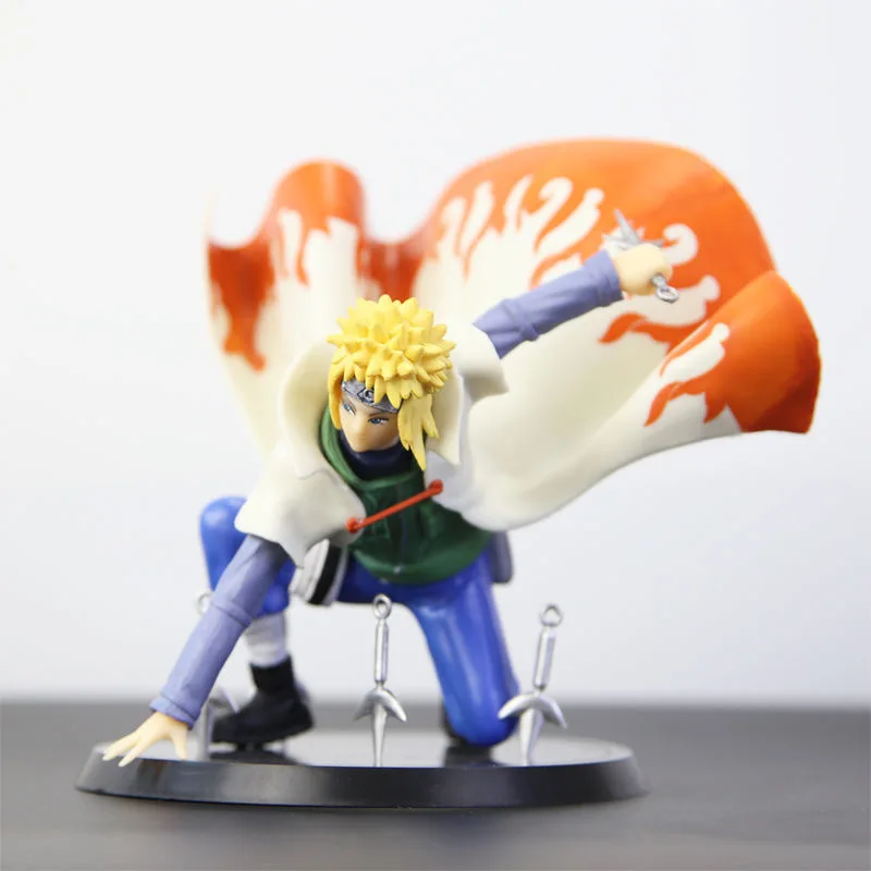 Narutos Anime Model Fourth Generation Meguro Fengshui Gate Swift Wind Transmission Squatting Pose Anime Doll Desktop Ornament