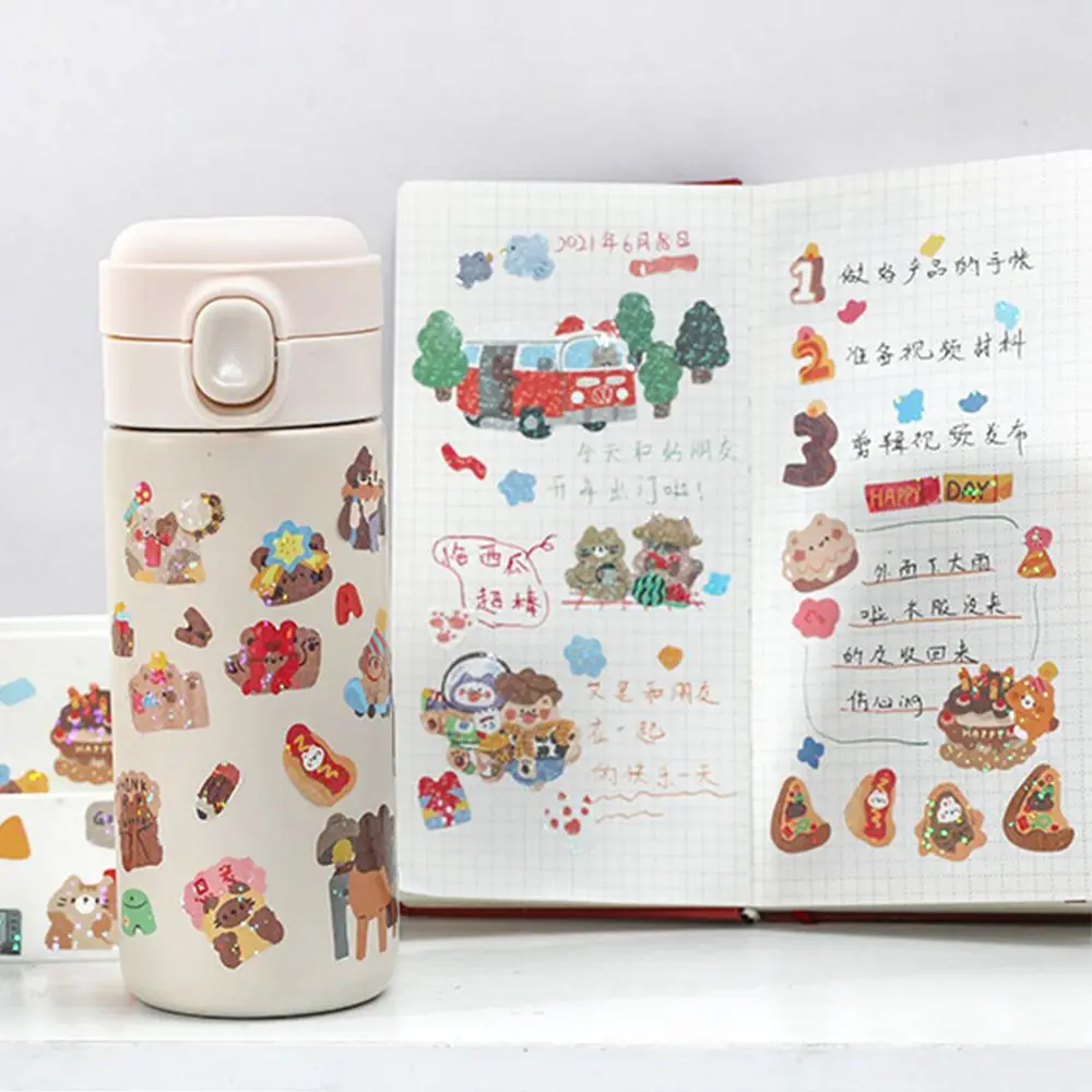 Journaling Stationery Kawaii Stationery Sticker Hand Account Decoration Laser Paper Stickers Glitter Stationery Sticker