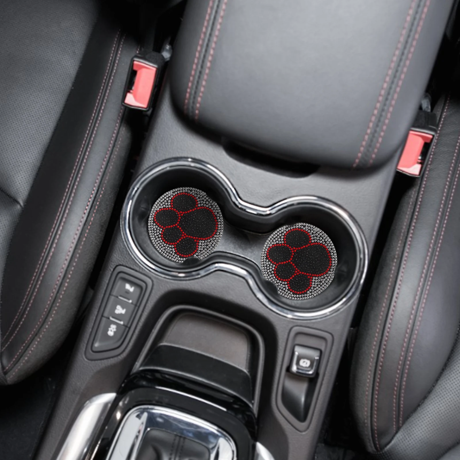 

Rhinestone Car Cup Coaster Nonslip Bling Decoration Aesthetic Vehicle Accessory Interior Stylish Mat Car Cup Coaster