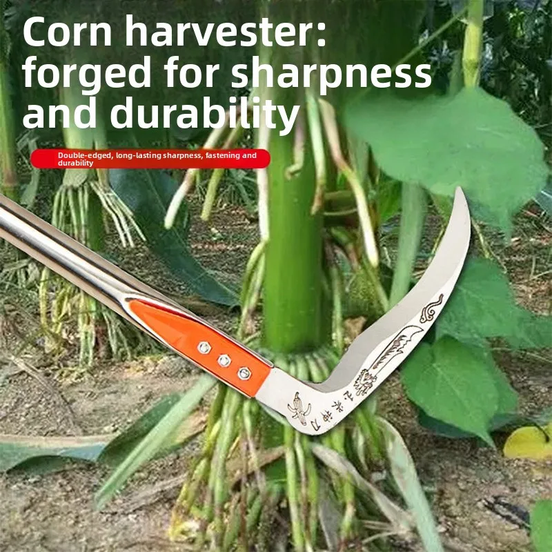 All Steel Curved Handle Agricultural Sickle Corn Stalks Wheat Straw Harvest Weeding
