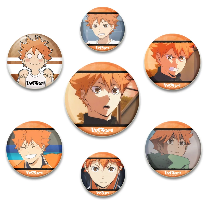 

Anime Haikyuu!! Shoyo Hinata Pin Brooches on Backpack Creative HandmadeTinplate Button Pins,DIY Bag Clothes Decor, Jewelry Gifts