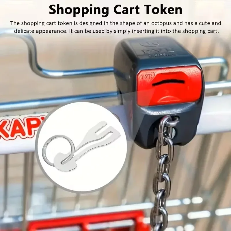 1/10Pcs Trolley Tokens Keychains Shopping Cart Trolley Tokens Key Rings Buckles Trolley Tokens Keyrings Hanging Pendant