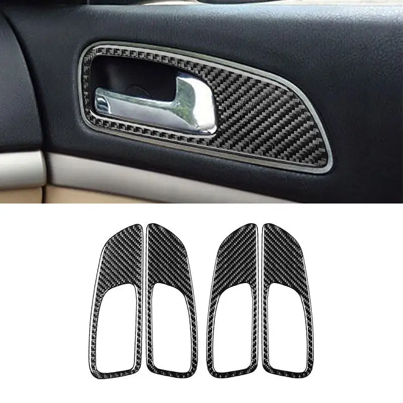 4pcs Soft Carbon Fiber Car Interior Door Panel Handle Pull Cover Doors Bowl Frame Trim For Alfa Romeo 159 2005 - 2021 2022 2023