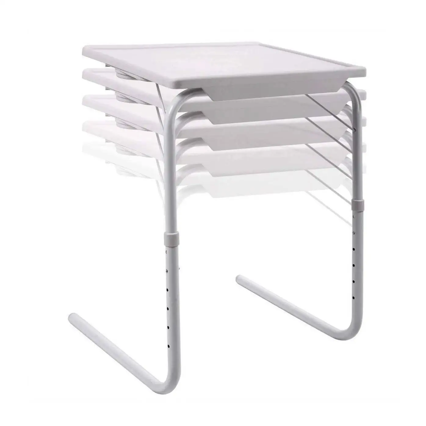 Mesa Auxiliar Plegable y Compacta Mesa Ajustable con 6 Alturas y 3 Ángulos de Inclinación, Ligera y Multifuncional – Aguanta hasta 25kg - Ideal para comer, estudiar, trabajar – Transporte fácil