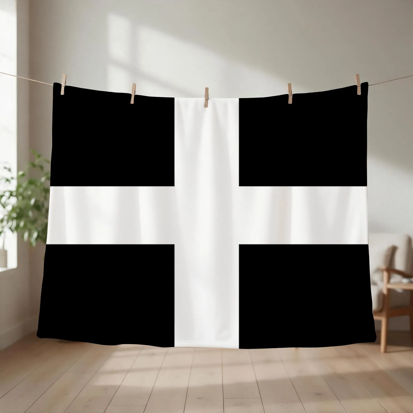Cornwall flag Throw Blanket couch cozy soft plush fuzzy picnic outdoor blanket